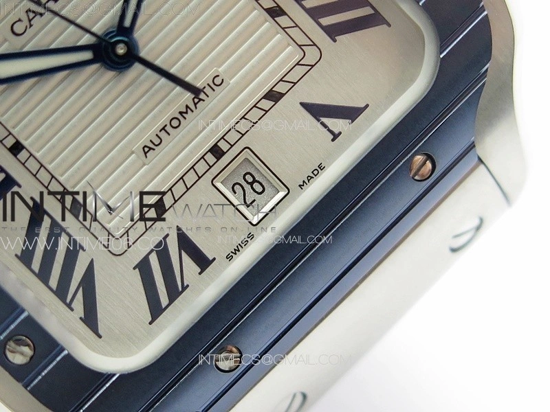 Santos de Cartier 40mm SS Cer GF 1:1 Best Edition White Dial on SS Bracelet MIYOTA 9015