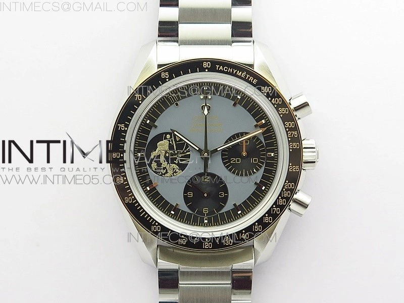 Speedmaster 50th Anniversary SS OMF Best Edition Blue Dial on SS Bracelet Manual Winding Chrono Movement