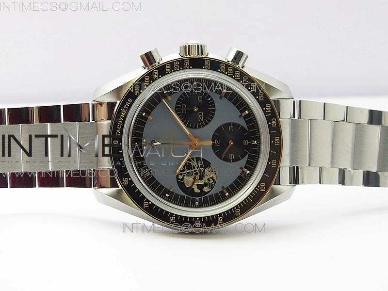 Speedmaster 50th Anniversary SS OMF Best Edition Blue Dial on SS Bracelet Manual Winding Chrono Movement