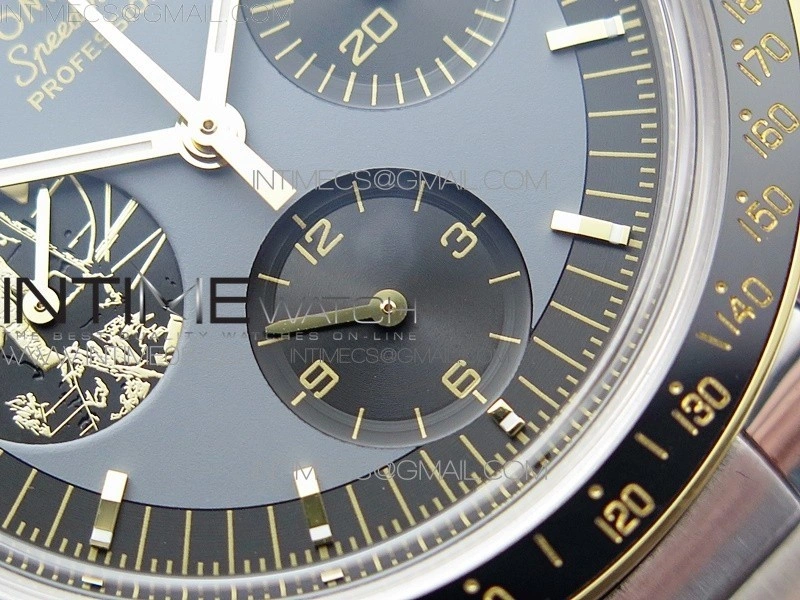 Speedmaster 50th Anniversary SS OMF Best Edition Blue Dial on SS Bracelet Manual Winding Chrono Movement