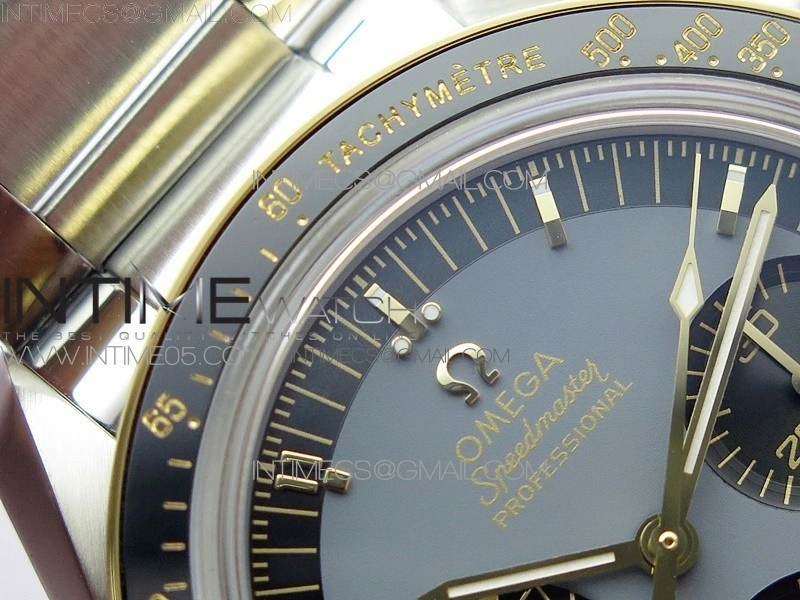 Speedmaster 50th Anniversary SS OMF Best Edition Blue Dial on SS Bracelet Manual Winding Chrono Movement