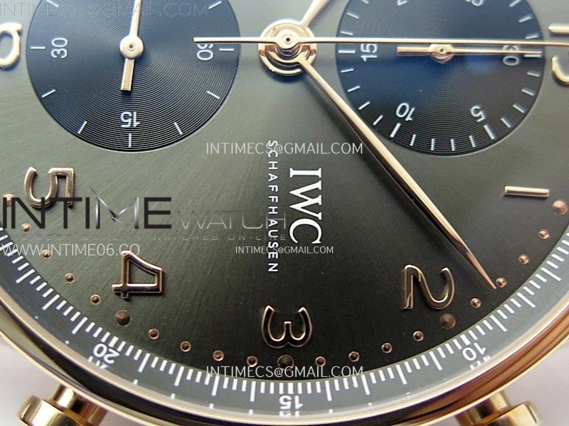 Portuguese Chrono IW371610 RG ZF 1:1 Best Edition Gray Dial on Black Leather Strap A69355