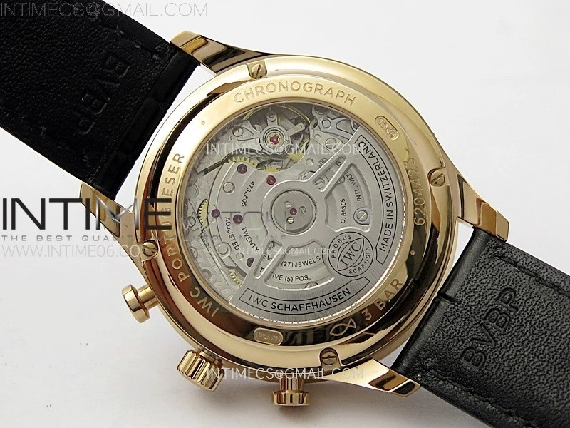 Portuguese Chrono IW371610 RG ZF 1:1 Best Edition Gray Dial on Black Leather Strap A69355