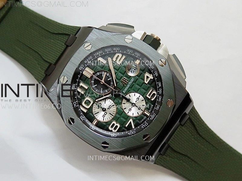Royal Oak Offshore 44mm Green Ceramic TKF Best Edition Green Dial on Green Rubber Strap A3126
