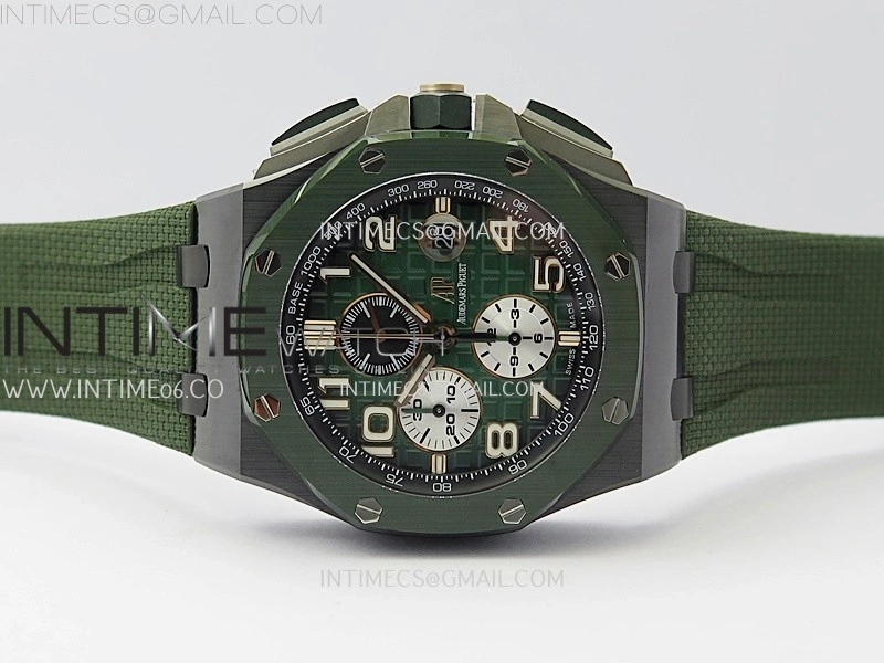 Royal Oak Offshore 44mm Green Ceramic TKF Best Edition Green Dial on Green Rubber Strap A3126