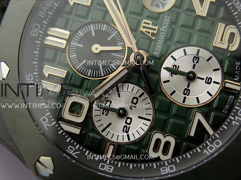 Royal Oak Offshore 44mm Green Ceramic TKF Best Edition Green Dial on Green Rubber Strap A3126