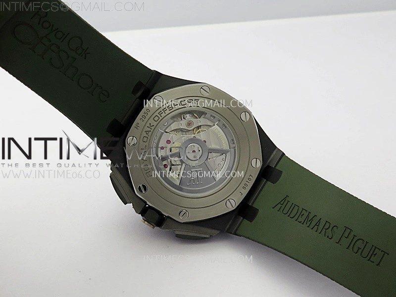 Royal Oak Offshore 44mm Green Ceramic TKF Best Edition Green Dial on Green Rubber Strap A3126