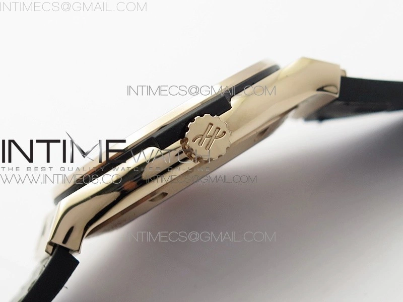 Classic Fusion 42mm RG Paved Diamonds Bezel B50F Gray Dial On Gray Gummy Strap A2892