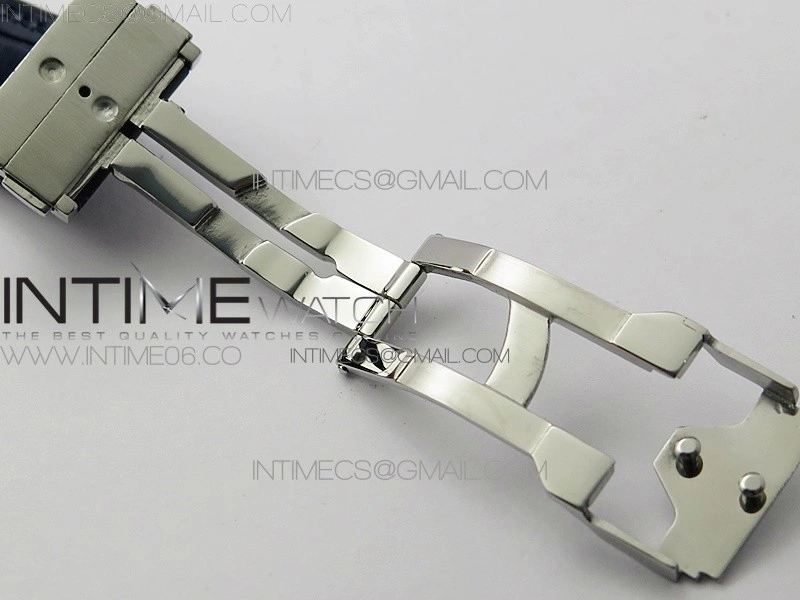 Classic Fusion 42mm SS Paved Diamonds Bezel B50F Blue Dial On Blue Gummy Strap A2892
