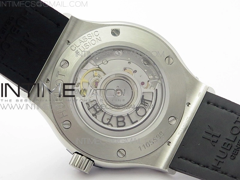 Classic Fusion 42mm SS Paved Diamonds Bezel B50F Blue Dial On Blue Gummy Strap A2892
