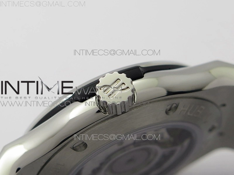 Classic Fusion 42mm SS Paved Diamonds Bezel B50F Gray Dial On Gray Gummy Strap A2892