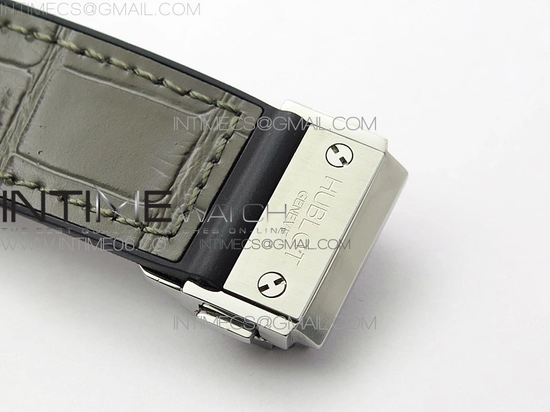 Classic Fusion 42mm SS Paved Diamonds Bezel B50F Gray Dial On Gray Gummy Strap A2892