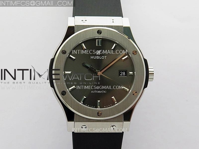 Classic Fusion 42mm Titanium JJZF 1:1 V2 Best Edition Gray Dial On Black Rubber Strap
