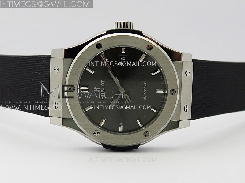 Classic Fusion 42mm Titanium JJZF 1:1 V2 Best Edition Gray Dial On Black Rubber Strap