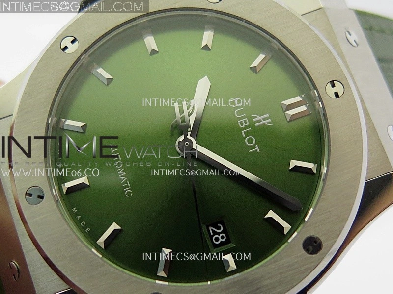 Classic Fusion 42mm Titanium JJZF 1:1 V2 Best Edition Green Dial On Green Gummy Strap