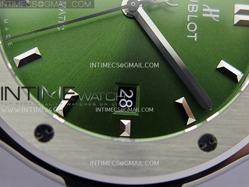 Classic Fusion 42mm Titanium JJZF 1:1 V2 Best Edition Green Dial On Green Gummy Strap