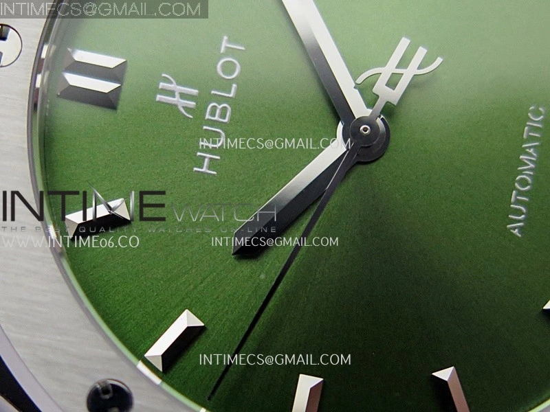 Classic Fusion 42mm Titanium JJZF 1:1 V2 Best Edition Green Dial On Green Gummy Strap