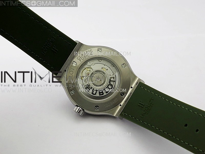 Classic Fusion 42mm Titanium JJZF 1:1 V2 Best Edition Green Dial On Green Gummy Strap