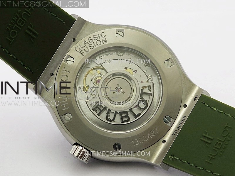 Classic Fusion 42mm Titanium JJZF 1:1 V2 Best Edition Green Dial On Green Gummy Strap