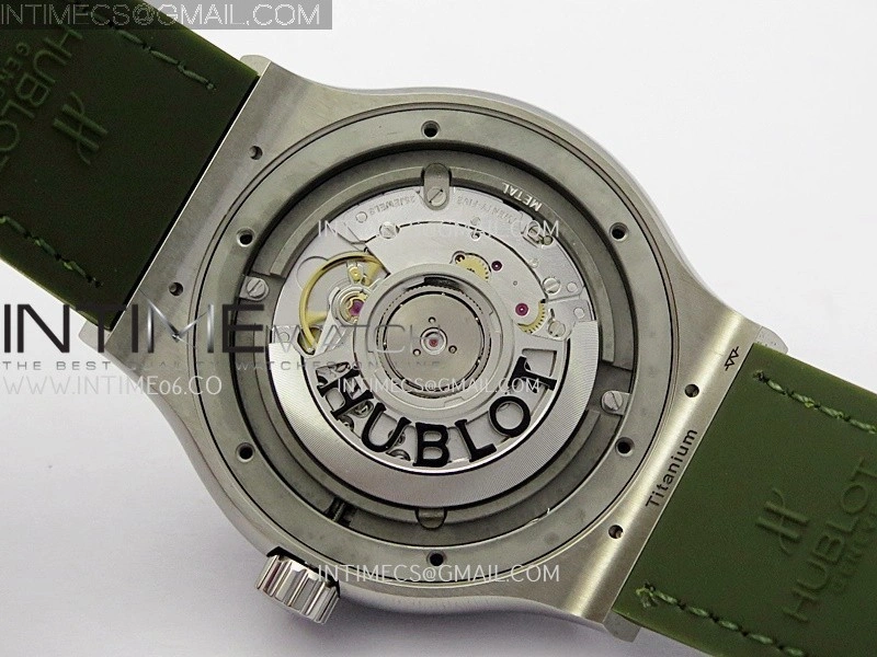 Classic Fusion 42mm Titanium JJZF 1:1 V2 Best Edition Green Dial On Green Gummy Strap