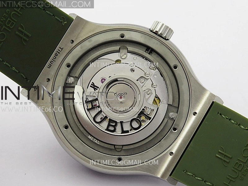 Classic Fusion 42mm Titanium JJZF 1:1 V2 Best Edition Green Dial On Green Gummy Strap