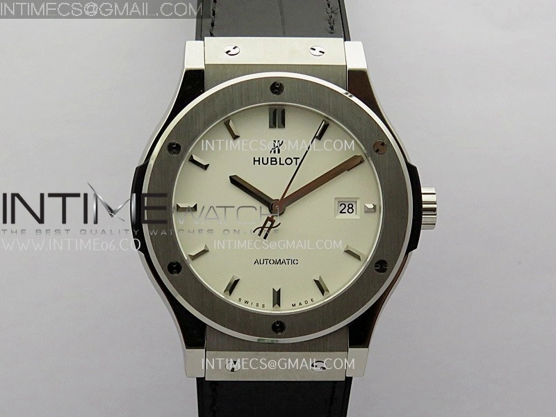 Classic Fusion 42mm Titanium JJZF 1:1 V2 Best Edition White Dial On Black Gummy Strap