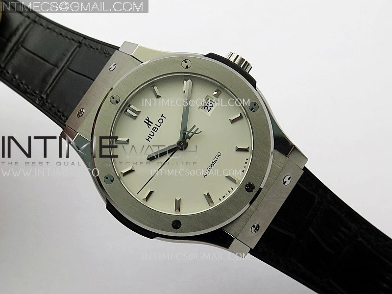 Classic Fusion 42mm Titanium JJZF 1:1 V2 Best Edition White Dial On Black Gummy Strap
