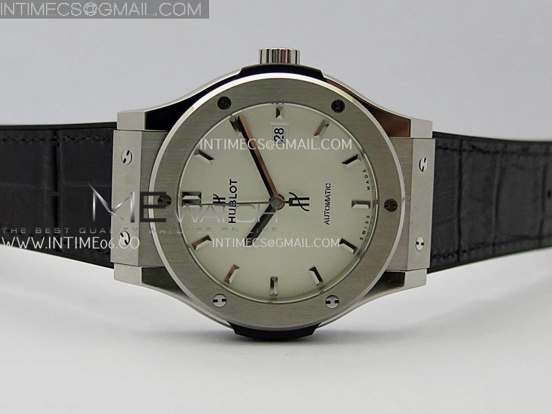 Classic Fusion 42mm Titanium JJZF 1:1 V2 Best Edition White Dial On Black Gummy Strap
