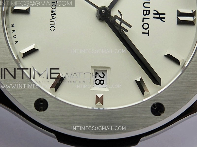 Classic Fusion 42mm Titanium JJZF 1:1 V2 Best Edition White Dial On Black Gummy Strap
