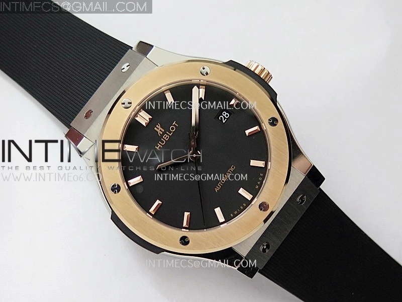 Classic Fusion 42mm Titanium RG JJZF 1:1 Best Edition Black Dial On Black Rubber Strap