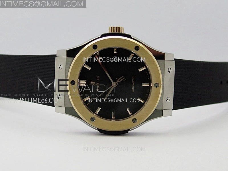 Classic Fusion 42mm Titanium RG JJZF 1:1 Best Edition Black Dial On Black Rubber Strap