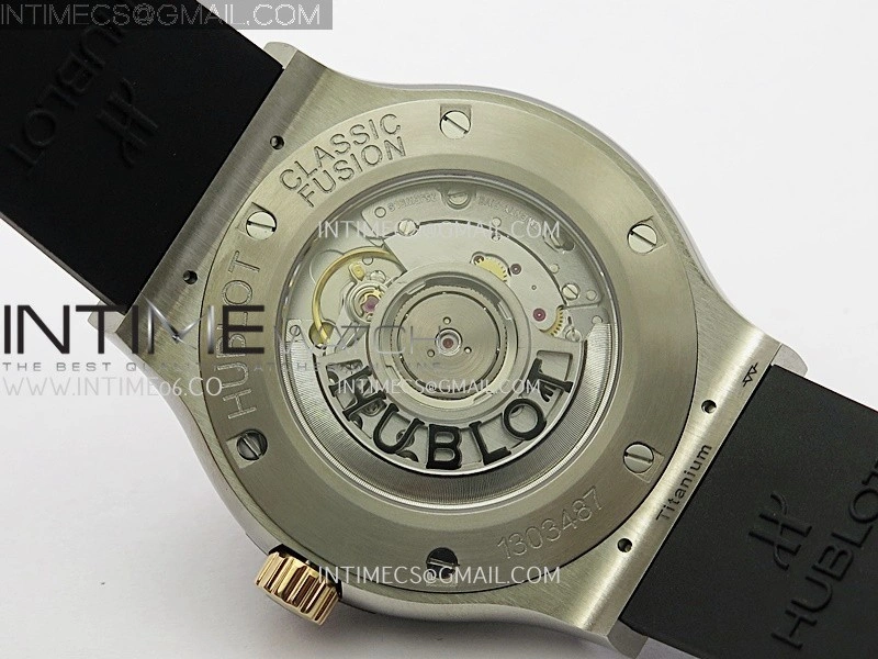 Classic Fusion 42mm Titanium RG JJZF 1:1 Best Edition Black Dial On Black Rubber Strap