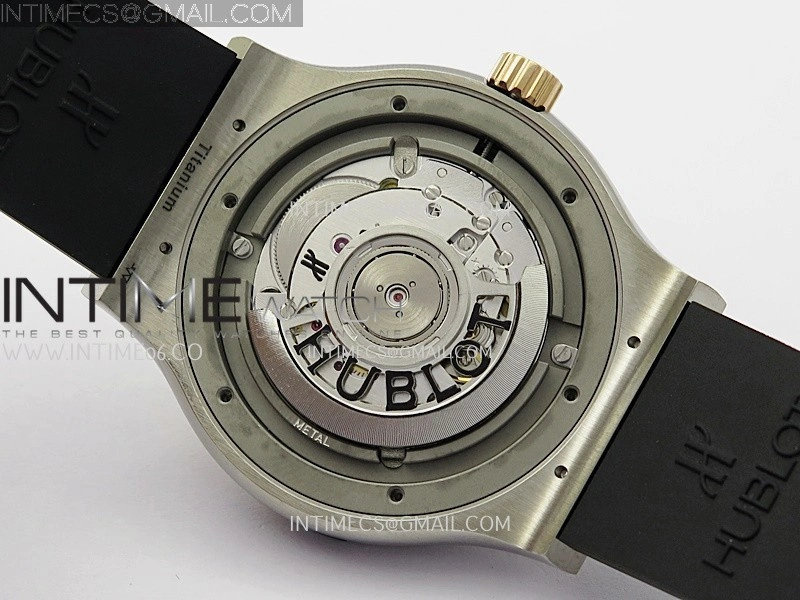 Classic Fusion 42mm Titanium RG JJZF 1:1 Best Edition Black Dial On Black Rubber Strap