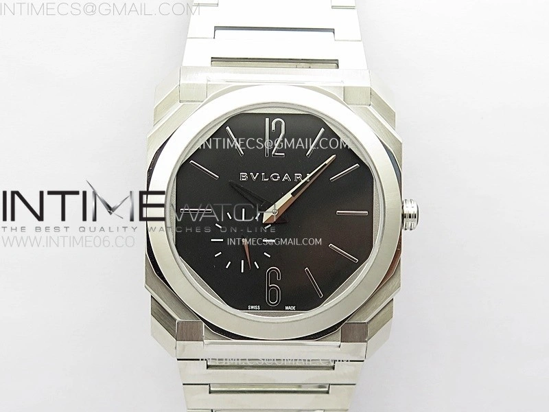 Octo Finissimo SS BVF 1:1 Best Edition Black Dial on SS Bracelet Asian Micro Rotor Movement