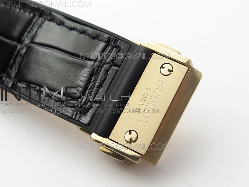 Classic Fusion 42mm RG Paved Diamonds Case Bezel B50F Black Dial On Black Gummy Strap A2892