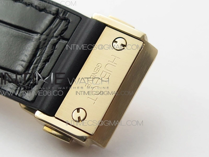 Classic Fusion 42mm RG Paved Diamonds Case Bezel B50F Black Dial On Black Gummy Strap A2892