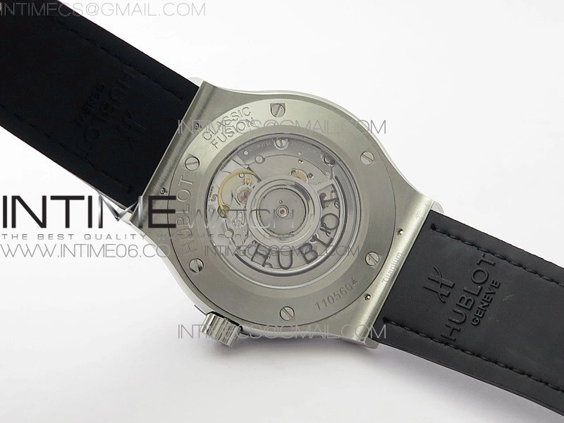 Classic Fusion 42mm SS Paved Diamonds Case Bezel B50F Black Dial On Black Gummy Strap A2892