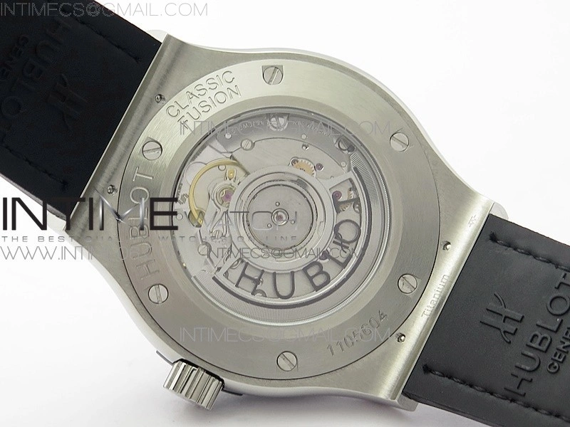 Classic Fusion 42mm SS Paved Diamonds Case Bezel B50F Black Dial On Black Gummy Strap A2892