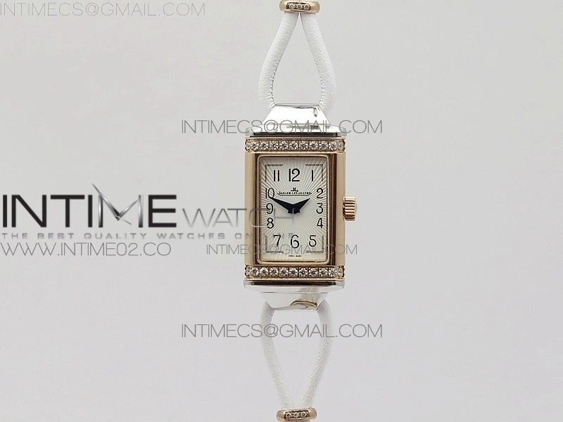 Reverso Ultra Thin Duoface RG SWF White Dial on Line White Leather Strap Ronda Quartz