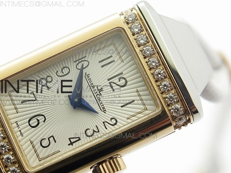 Reverso Ultra Thin Duoface RG SWF White Dial on Line White Leather Strap Ronda Quartz