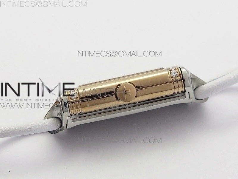 Reverso Ultra Thin Duoface RG SWF White Dial on Line White Leather Strap Ronda Quartz
