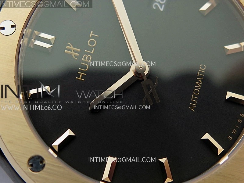Classic Fusion 42mm Ceramic RG JJZF 1:1 Best Edition Black Dial On Black Rubber Strap