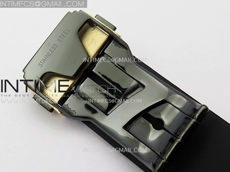 Classic Fusion 42mm Ceramic RG JJZF 1:1 Best Edition Black Dial On Black Rubber Strap