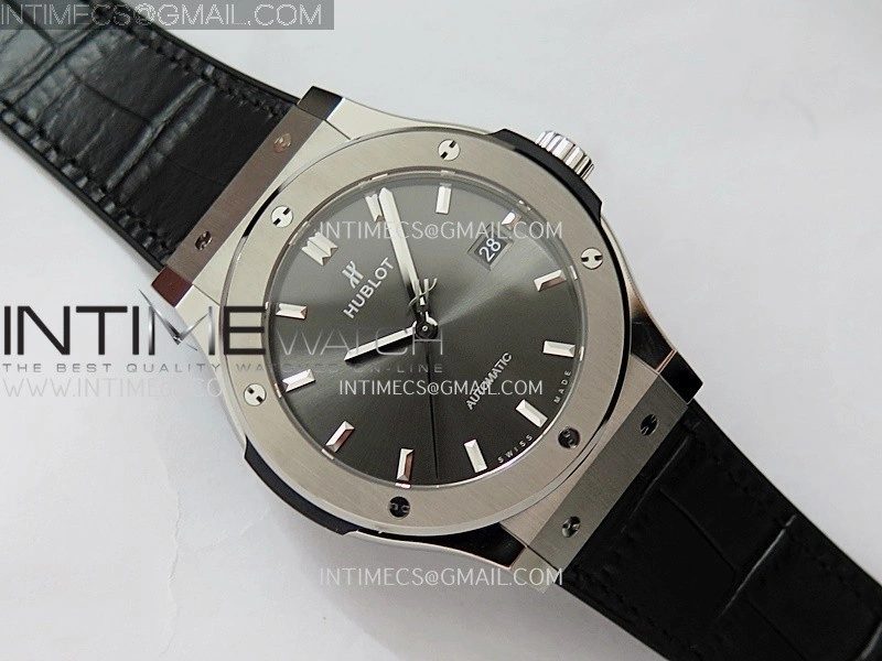 Classic Fusion 42mm Titanium JJZF 1:1 V2 Best Edition Gray Dial On Black Gummy Strap