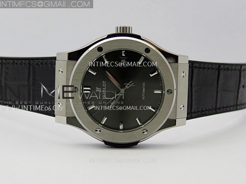 Classic Fusion 42mm Titanium JJZF 1:1 V2 Best Edition Gray Dial On Black Gummy Strap