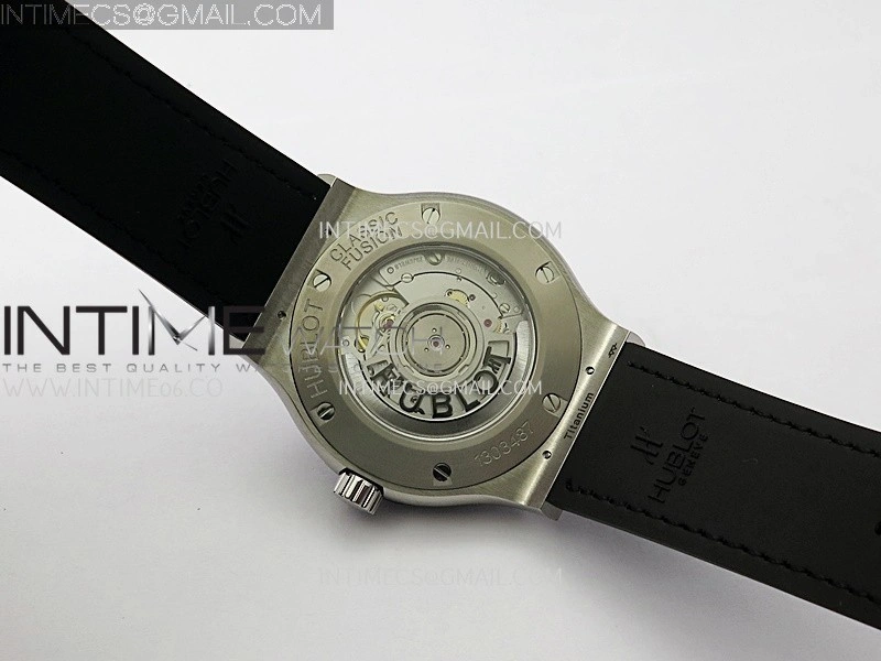 Classic Fusion 42mm Titanium JJZF 1:1 V2 Best Edition Gray Dial On Black Gummy Strap