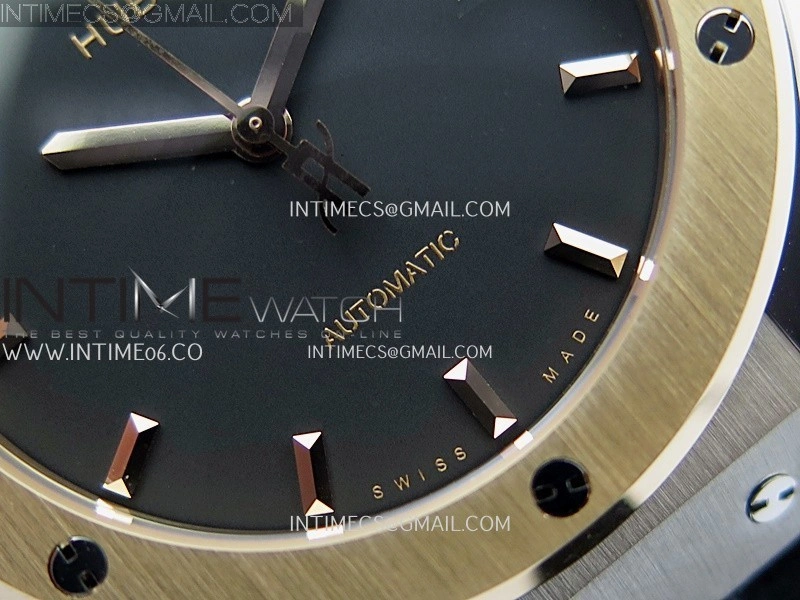 Classic Fusion 42mm Titanium RG JJZF 1:1 Best Edition Black Dial On Black Gummy Strap