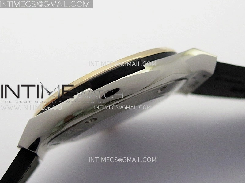 Classic Fusion 42mm Titanium RG JJZF 1:1 Best Edition Black Dial On Black Gummy Strap