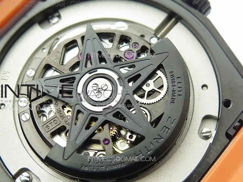 Defy Classic PVD LF 1:1 Best Edition Skeleton Orange Dial on Orange Rubber Strap A2892 V2