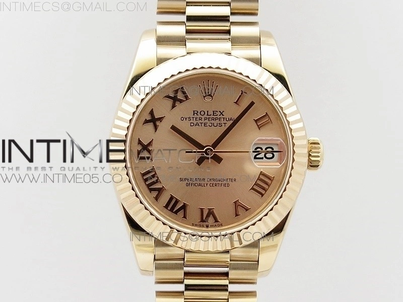 Datejust 31mm 278275 RG BP Best Edition RG Roman Markers Dial on RG President Bracelet